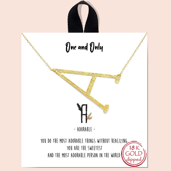 76992_Gold, &quotA" 18k gold dipped initial necklace